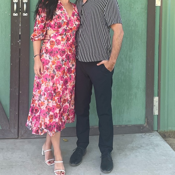 julia jordan Women's Chiffon V-Neck Fit & Flare Dress - Picture 8 of 8